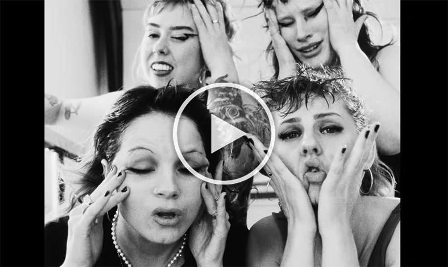 Video still featuring punk band Panic Shack for Green Man's Grin & Bear It series