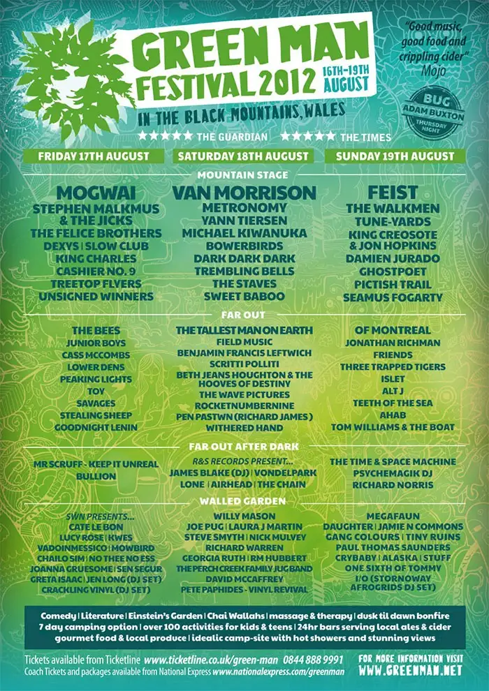 Green Man Festival 2012 poster