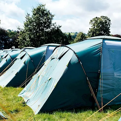 Tents pitched in a field